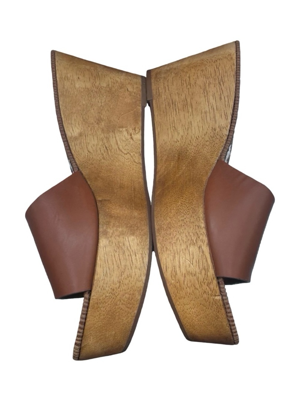 Tory Burch Patty Leather Platform Wedge Slides Brown Size 9.5 - Picture 6 of 12